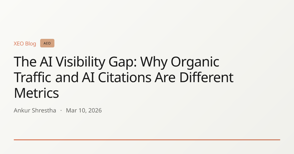 The AI Visibility Gap: Why Organic Traffic and AI Citations Are Different Metrics