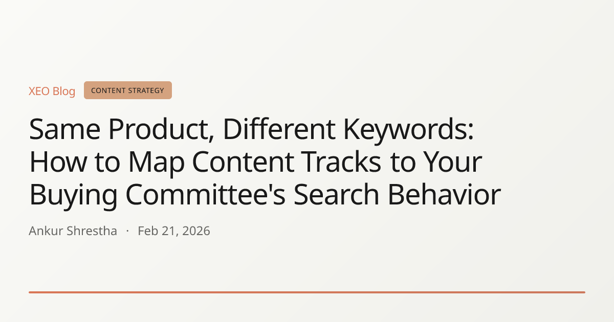 Same Product, Different Keywords: How to Map Content Tracks to Your Buying Committee's Search Behavior
