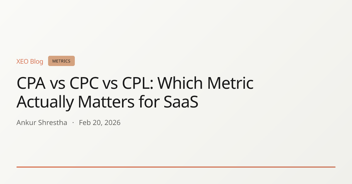 CPA vs CPC vs CPL: Which Metric Actually Matters for SaaS