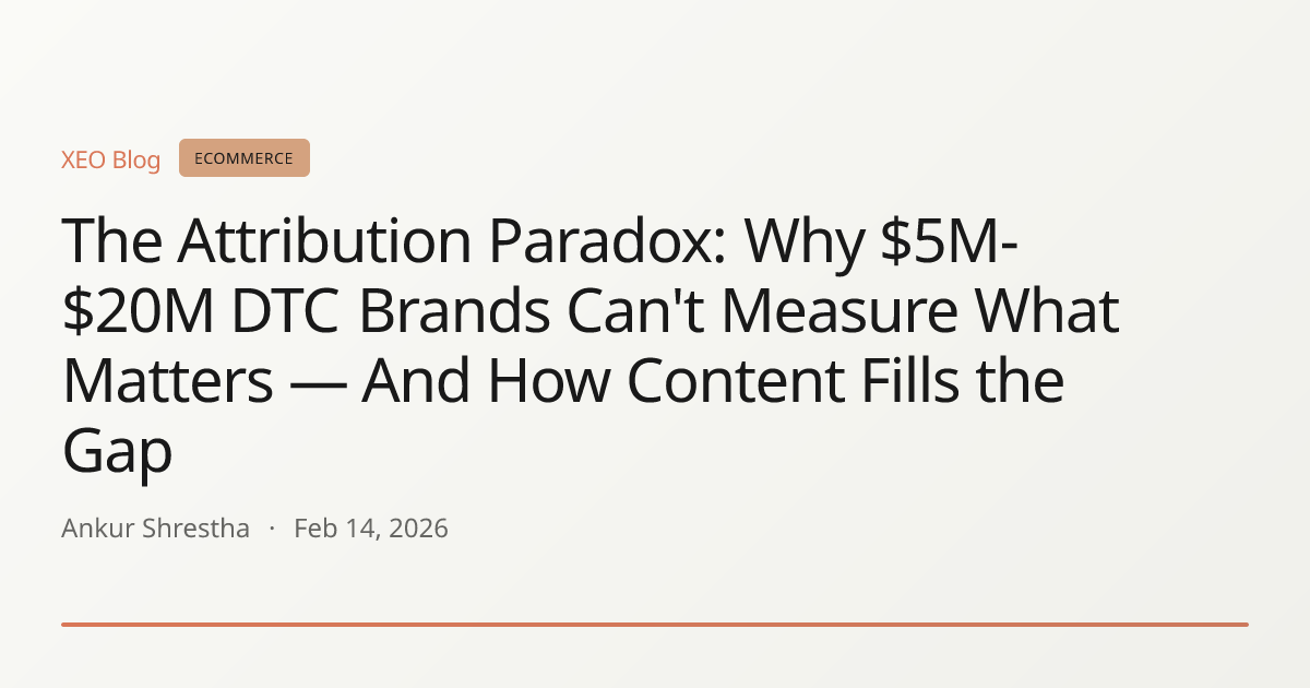 The Attribution Paradox: Why $5M-$20M DTC Brands Can't Measure What Matters — And How Content Fills the Gap