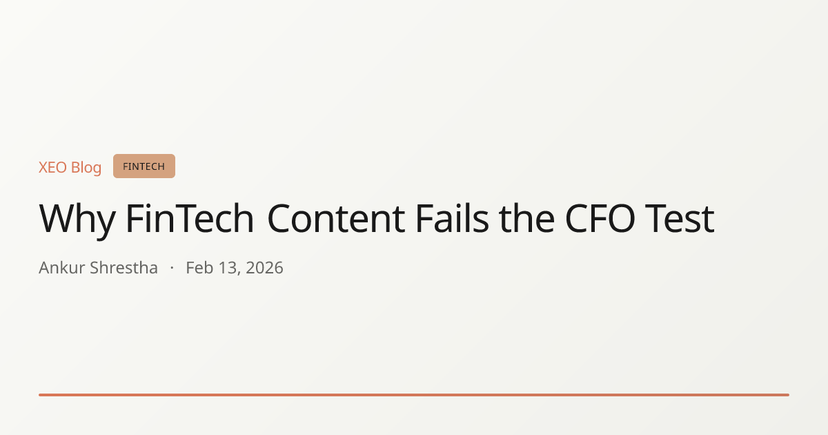 Why FinTech Content Fails the CFO Test