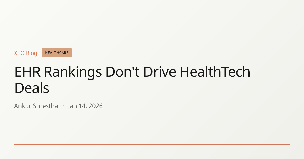 EHR Rankings Don't Drive HealthTech Deals