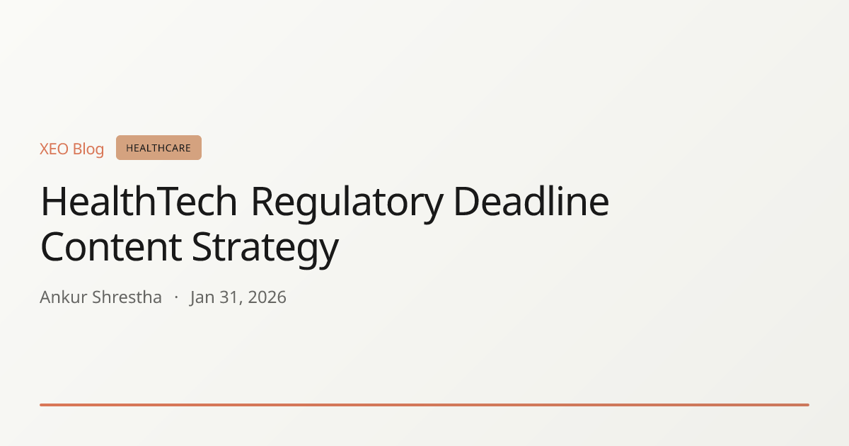 HealthTech Regulatory Deadline Content Strategy