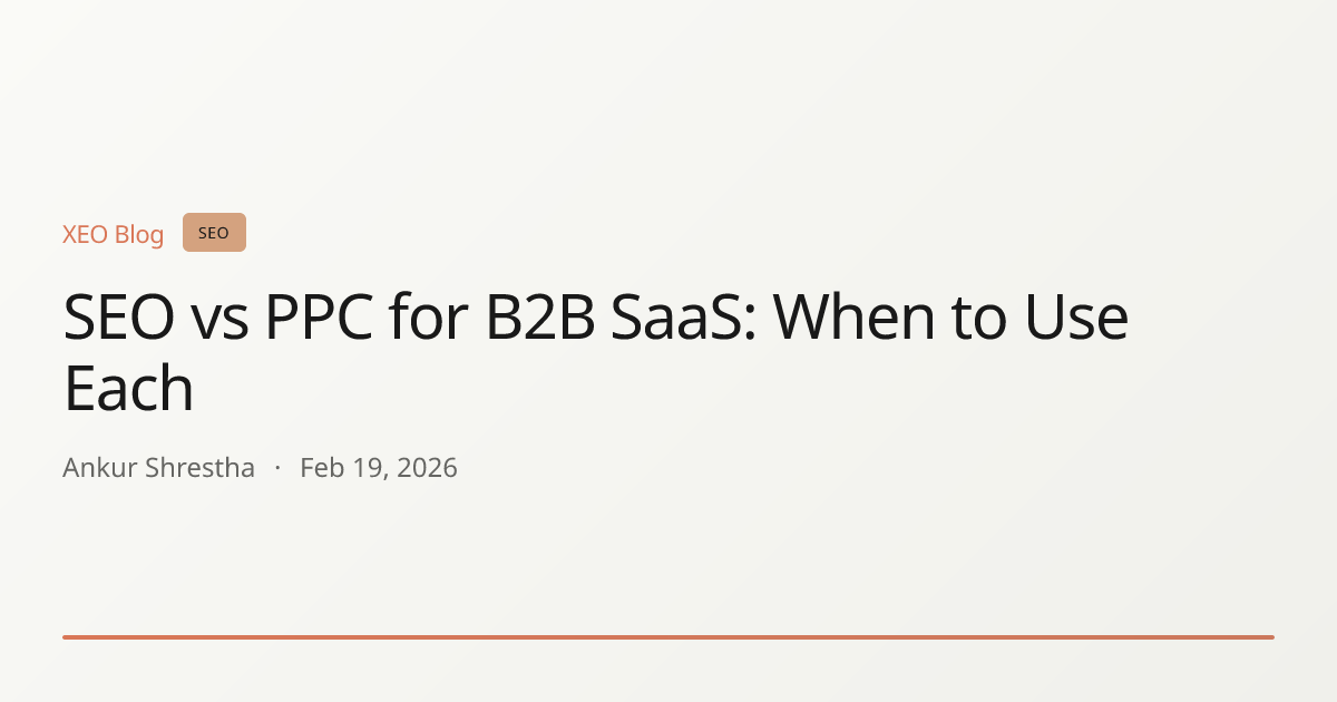 SEO vs PPC for B2B SaaS: When to Use Each